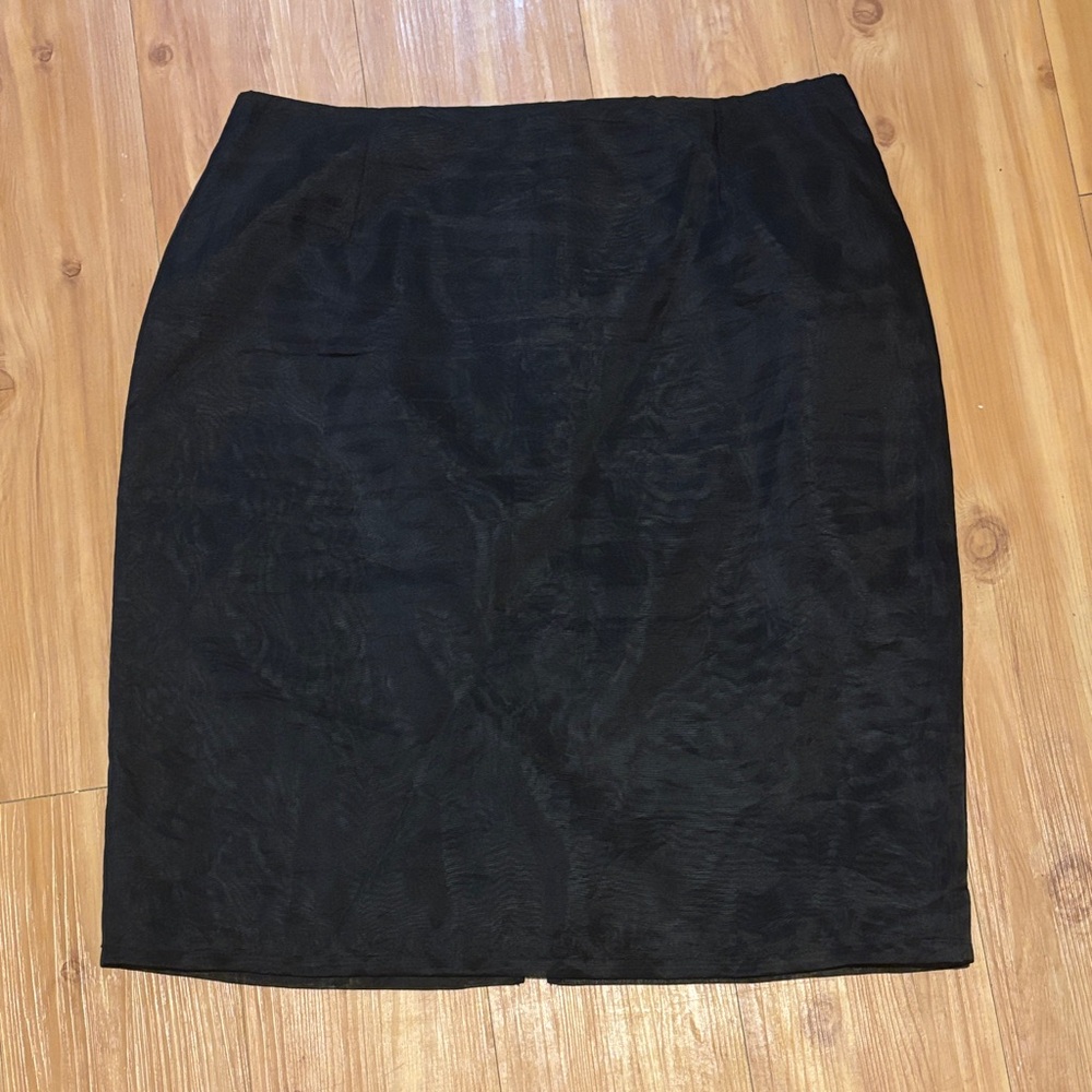 Vintage Silk Club Collection Black Midi Skirt SZ 12